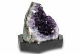 Deep Purple Amethyst Geode With Wood Base - Uruguay #275637-2